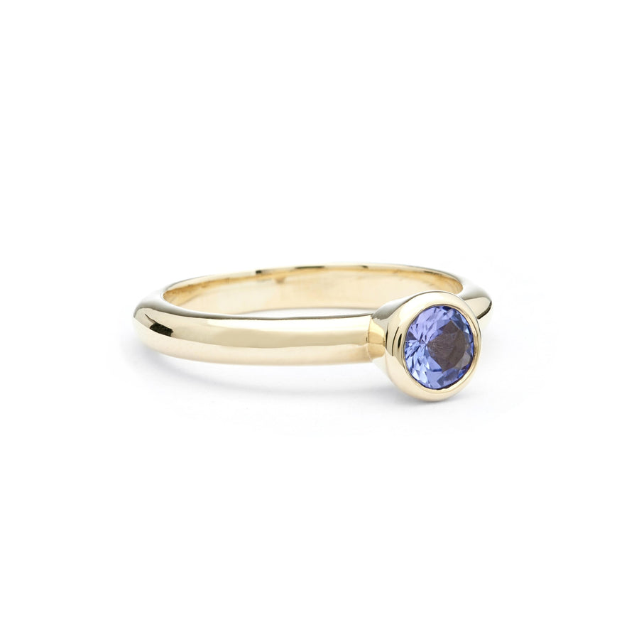 Tanzanite Gold Solitaire Ring