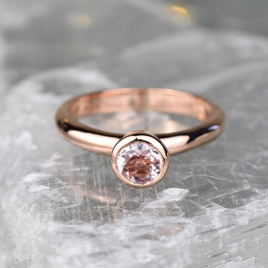 Morganite Rose Gold Solitaire Ring