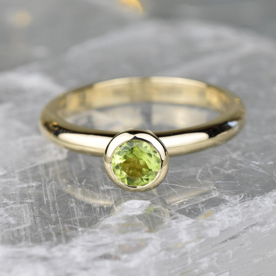 Peridot Gold Solitaire Ring