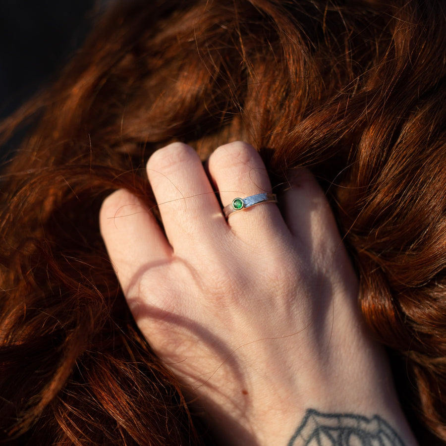 Heidi - 3.5mm Tsavorite Garnet Storybook Ring