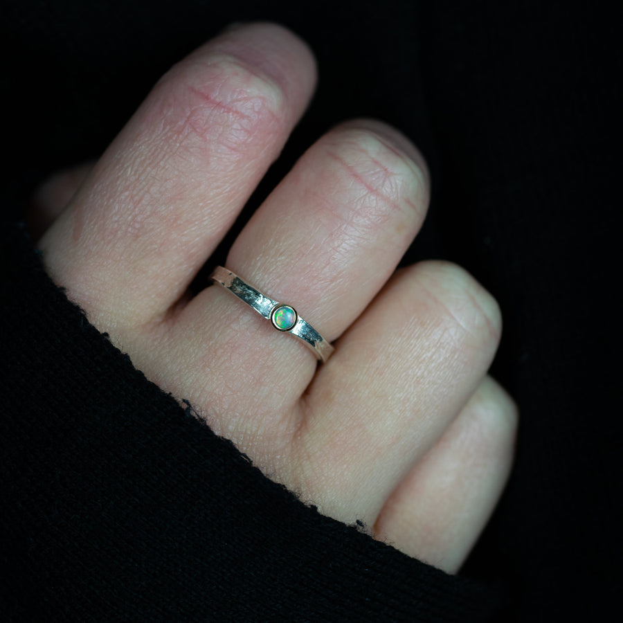 Unusual Opal birthstone ring