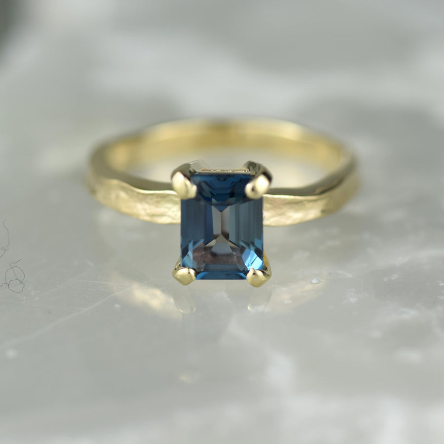 Guinevere - London Blue Topaz Gold Statement Ring
