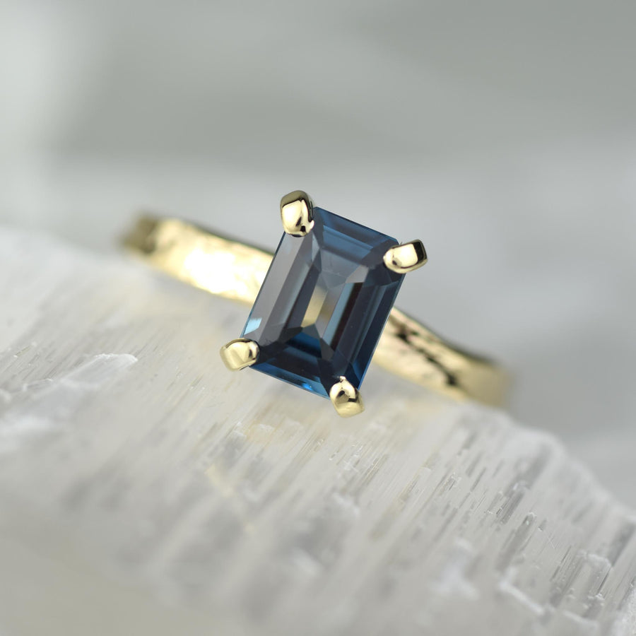 Guinevere - London Blue Topaz Gold Statement Ring