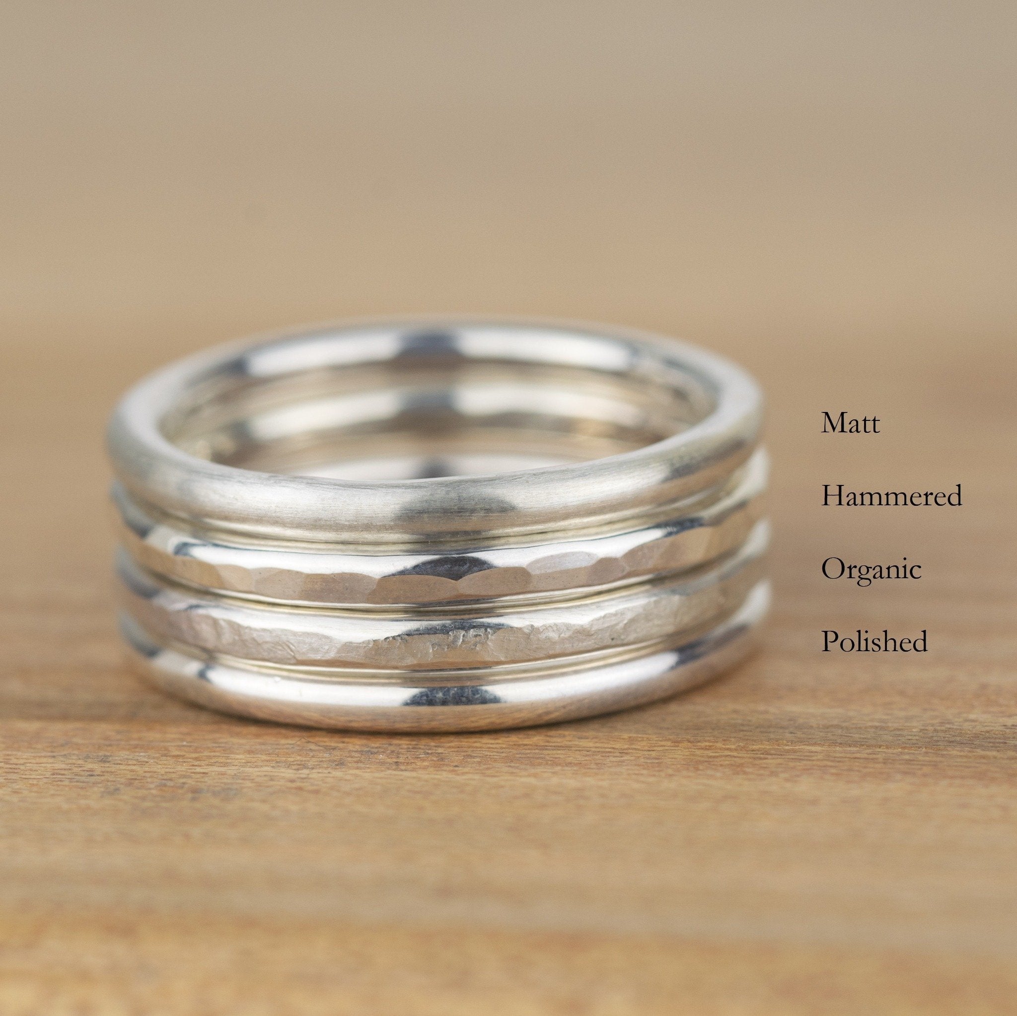 2mm Hammered Gold Halo Ring – Alison Moore Designs