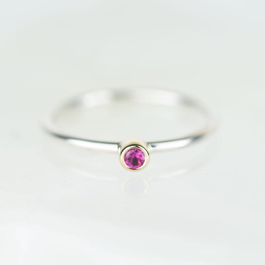 Andromeda - 3mm Pink Tourmaline Ring