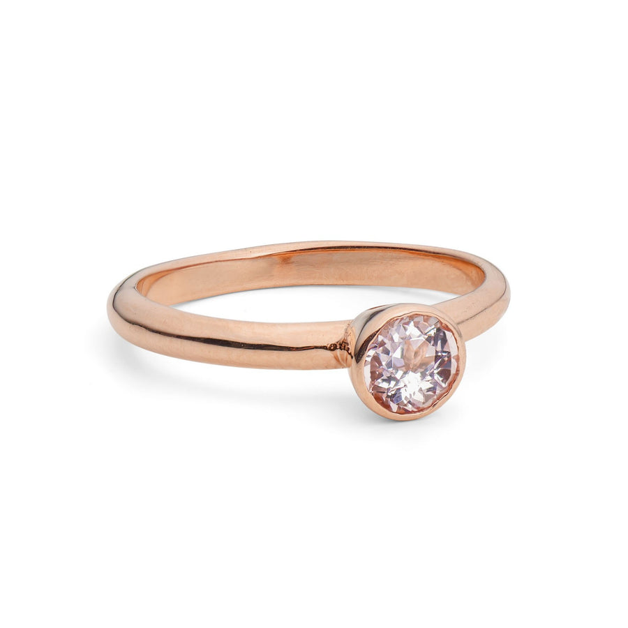 Morganite Rose Gold Solitaire Ring