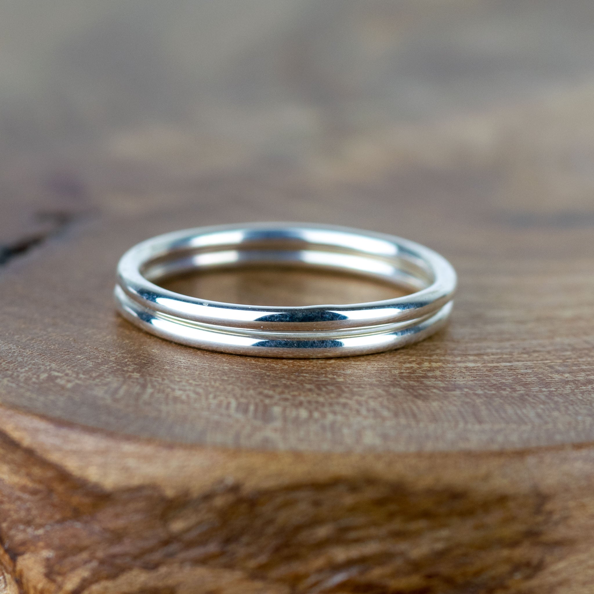 Beaded silver stacker ring – Alison Moore Designs - Main Image